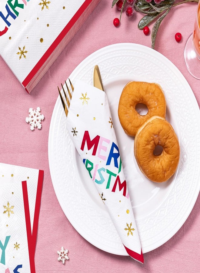 مجموعة مناديل ورقية لعيد الميلاد من راباهوليك، 50 قطعة - 3 طبقات، مناديل ملونة للاستخدام مرة واحدة، مثالية لحفلات عيد الميلاد، وأدوات المائدة، وعطلة عيد الميلاد - 6.5 × 6.5 بوصة - Image 5